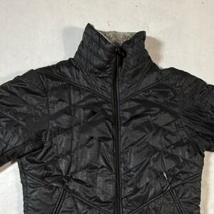 Columbia Omni Heat Quilted Puffer Jacket Women's Large Black Full Zip Insulated
